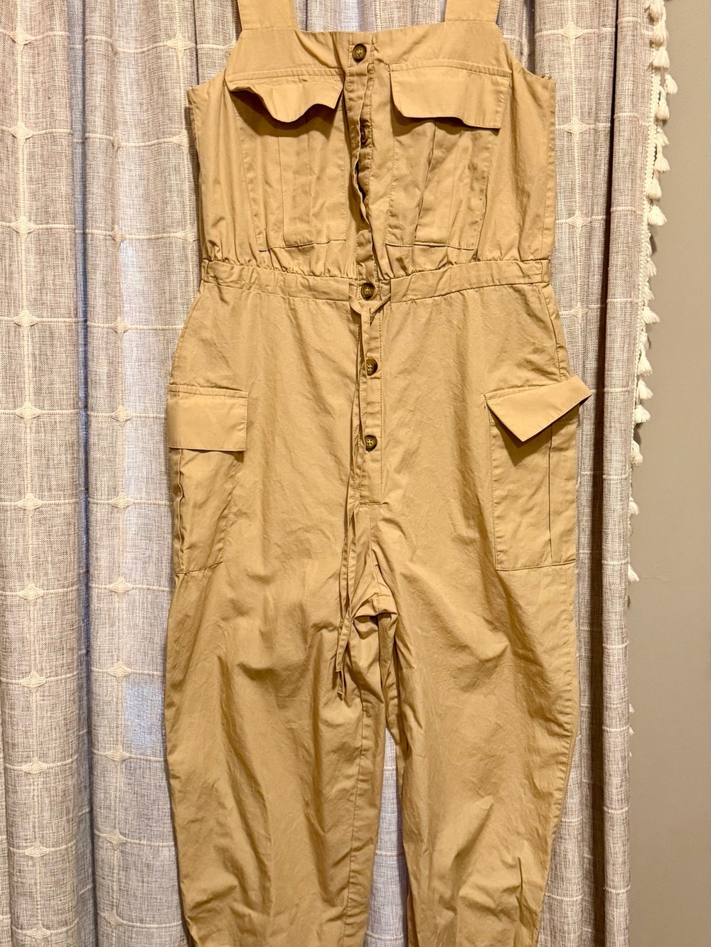 Women's Tan Utility Jumpsuit - Zara